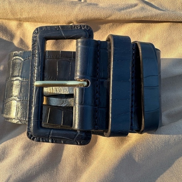Boden Black Crocodile-Embossed Leather Belt main image 5